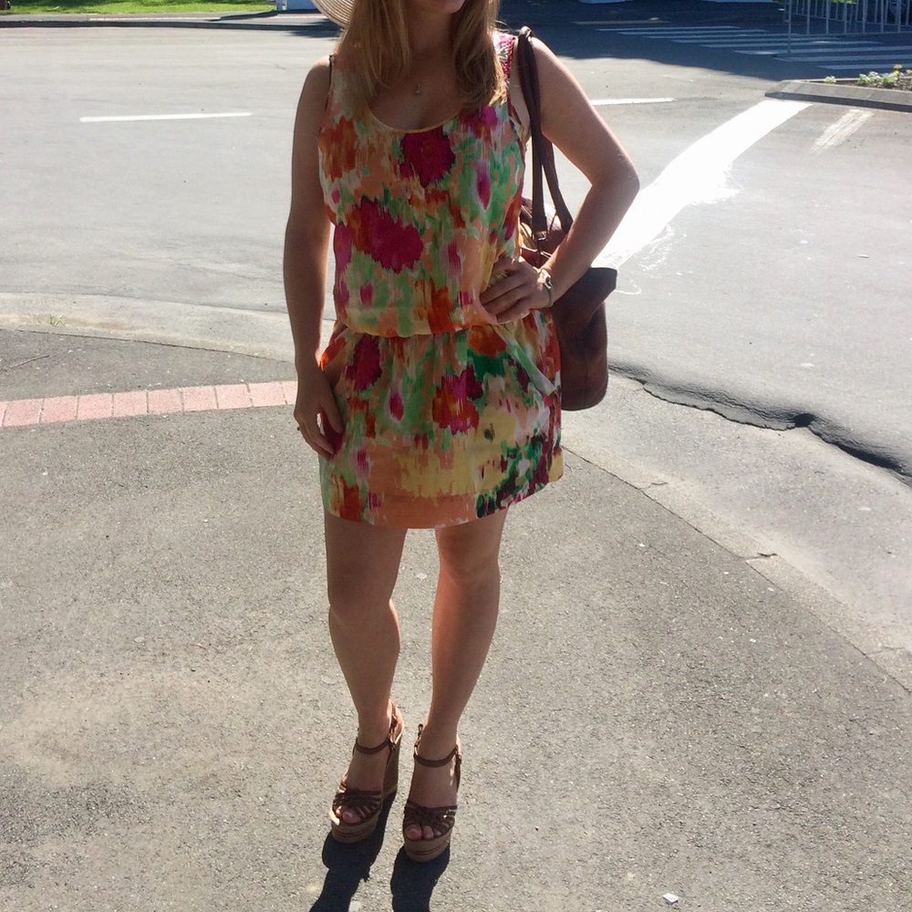 100% Silk Martin + OSA colorful Dress